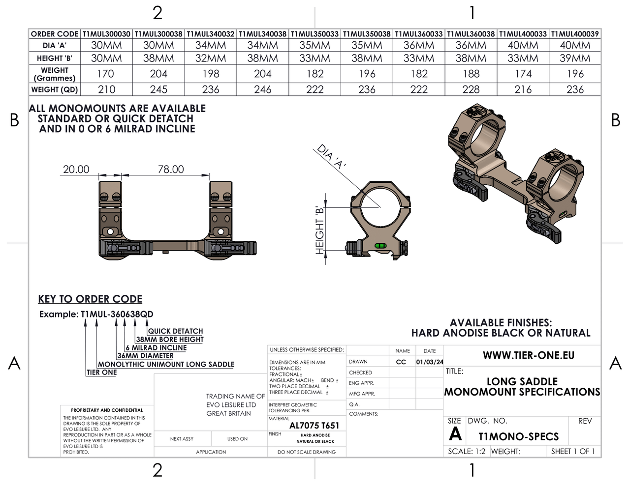 QD Monomount - Long Saddle